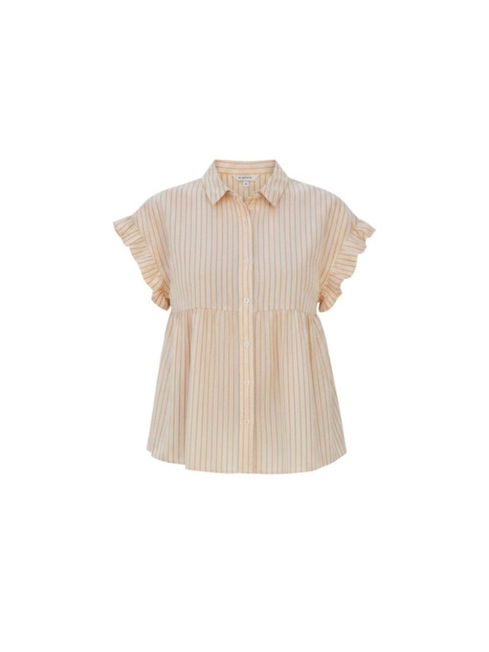 Trovata Classic Short Sleeve Ruffle Button-Down Blouse — Size M - Picture 2 of 2